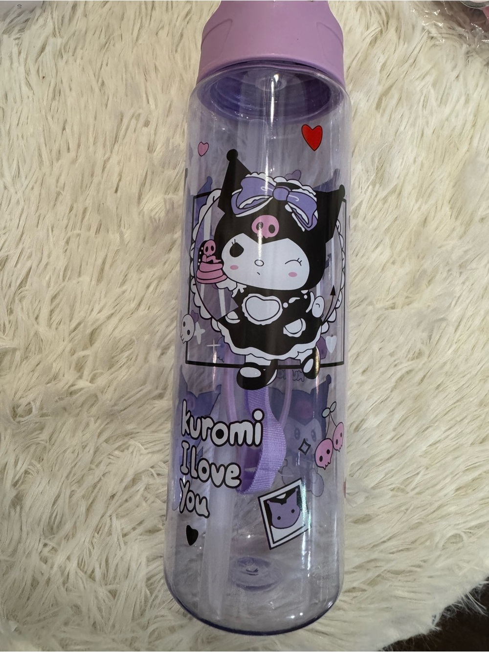 Kuromi Purple Water Bottle strap to hold